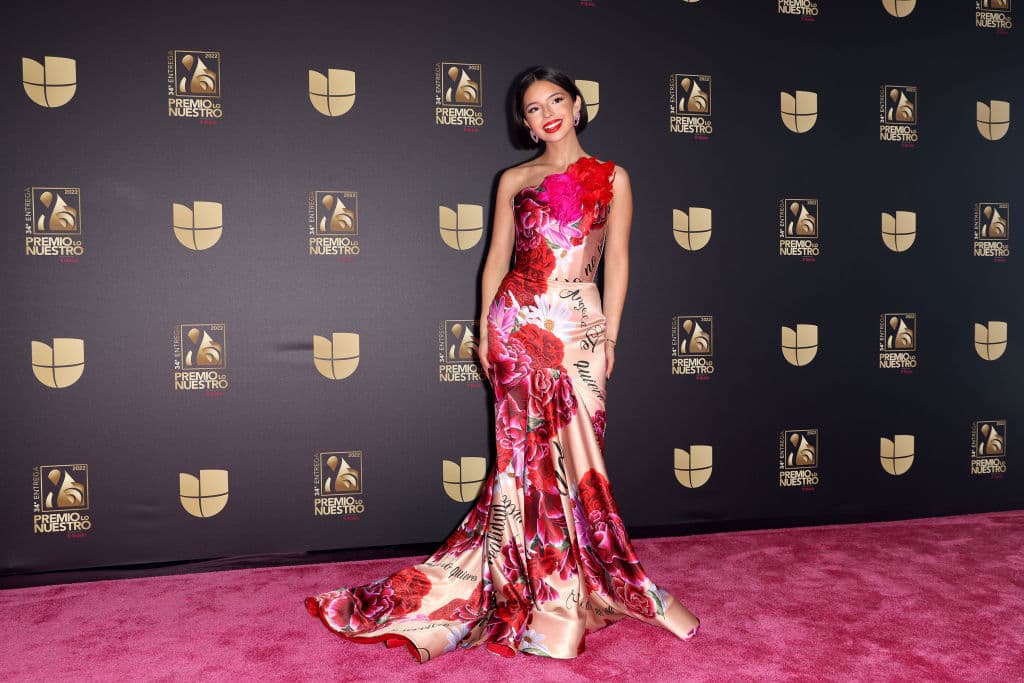 MIAMI, FLORIDA - FEBRUARY 24: Ángela Aguilar attends Univision's 34th Edition Of Premio Lo Nuestro a la Música Latina at FTX Arena on February 24, 2022 in Miami, Florida. (Photo by Rodrigo Varela/Getty Images)